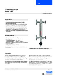 Thumbnail of document Data Sheet - LGG Sight Glass Level Indicator